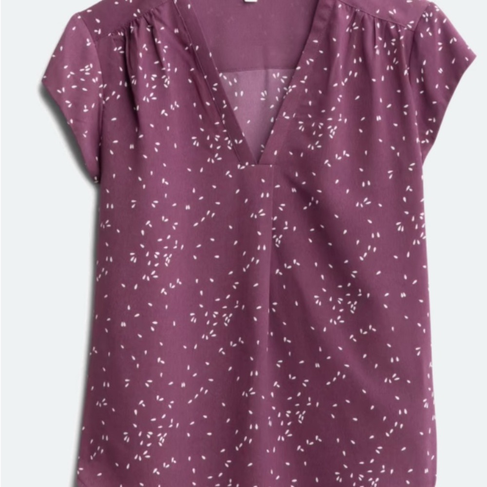 Red Relaxed Blouse with Crew Neckline